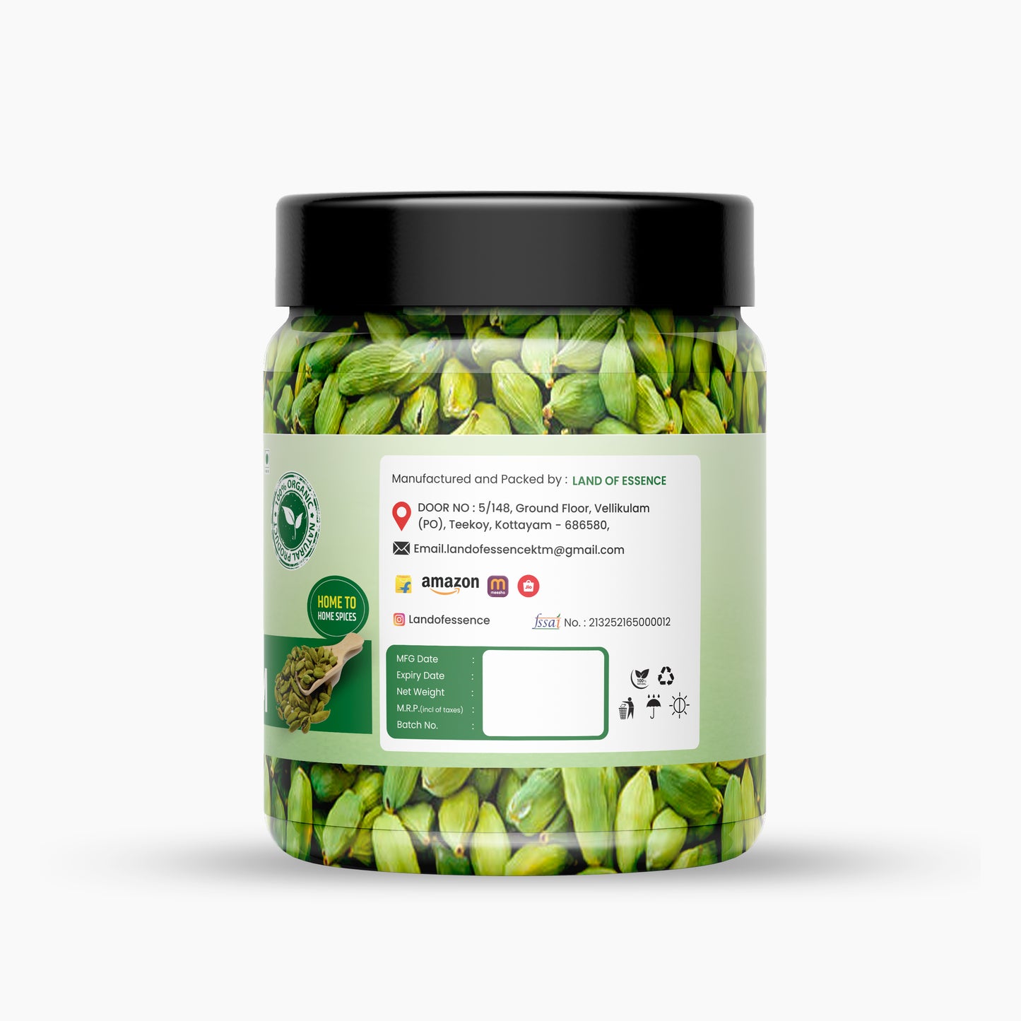 Land of Essence Premium Whole Green Cardamom | Bold Elaichi | No Artificial Colors