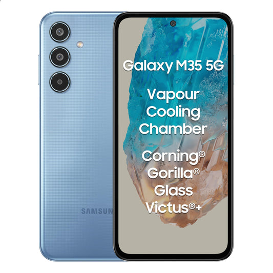 Samsung Galaxy M35 5G (Thunder Grey,6GB RAM,128GB Storage)| Corning Gorilla Glass Victus+| AnTuTu Score 595K+ | Vapour Cooling Chamber | 6000mAh Battery | 120Hz Super AMOLED Display| Without Charger