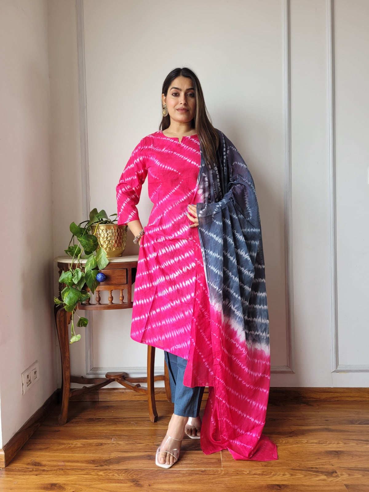 Pure Cotton Kurti Pant With Dupatta
