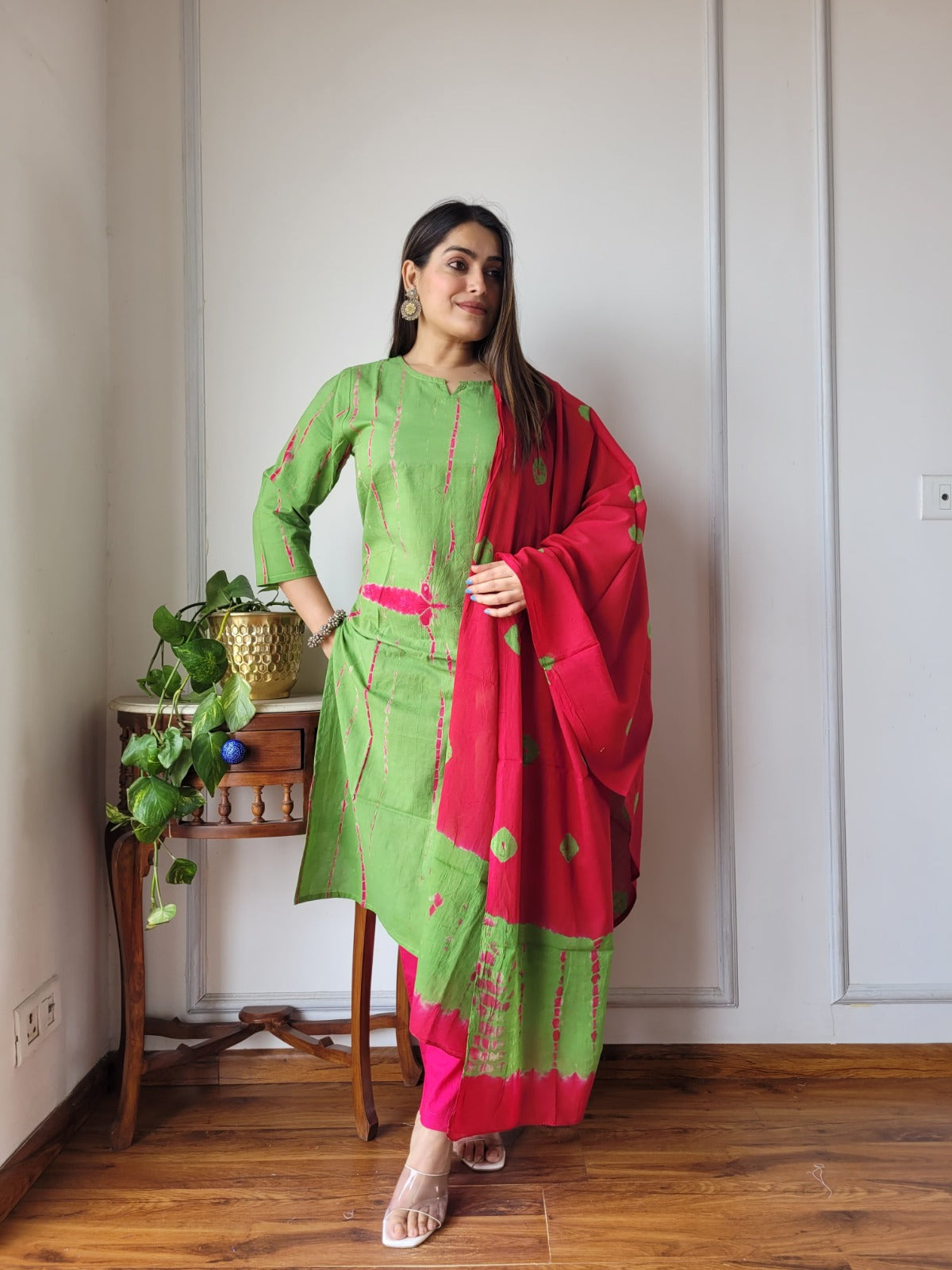 Pure Cotton Kurti Pant With Dupatta