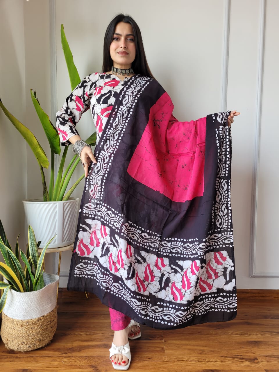 Pure Cotton Kurti Pant With Dupatta