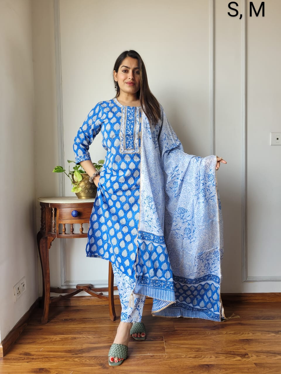 Pure Cotton Kurti Pant With Dupatta