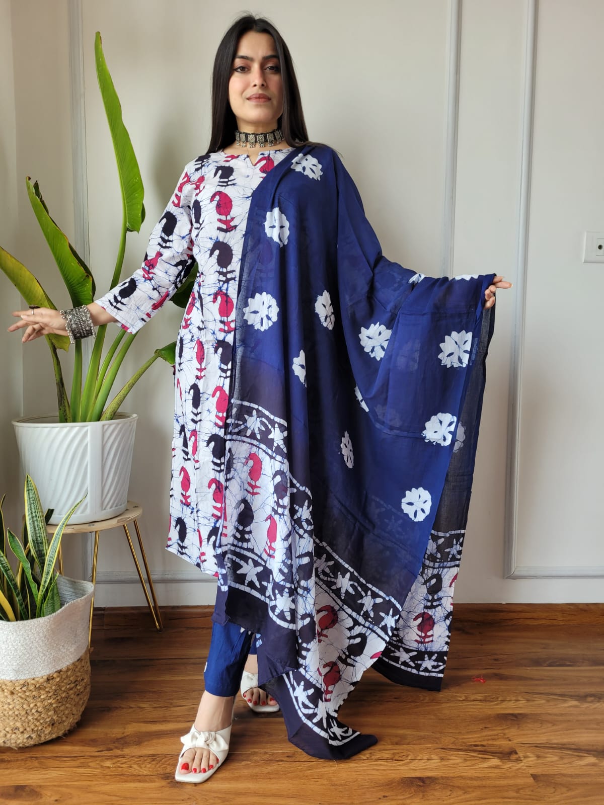 Pure Cotton Kurti Pant With Dupatta