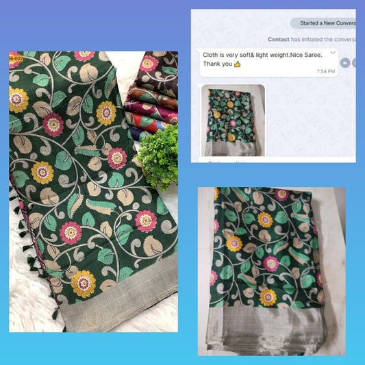 Fancy Mulmul Linen Silk Saree