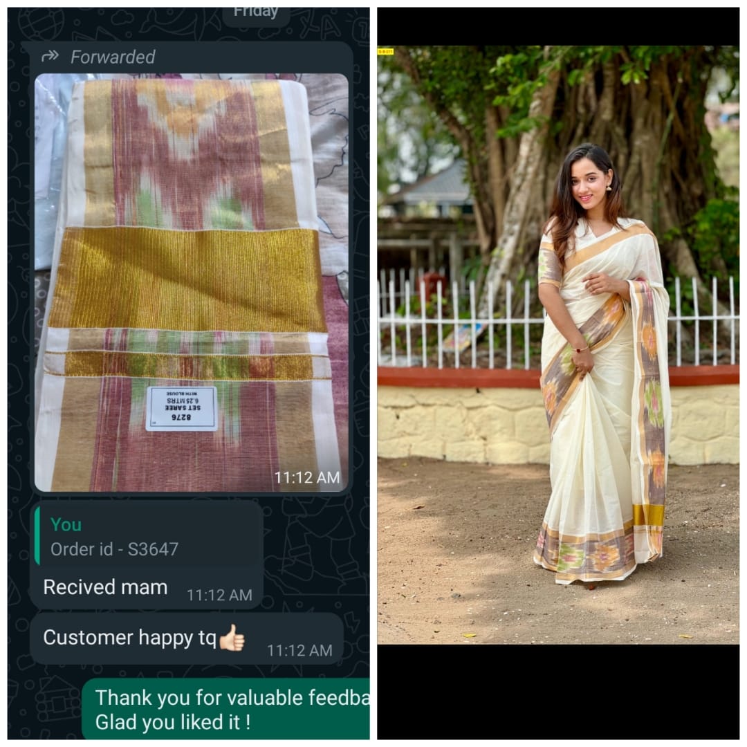 Pochampally kerala cotton saree