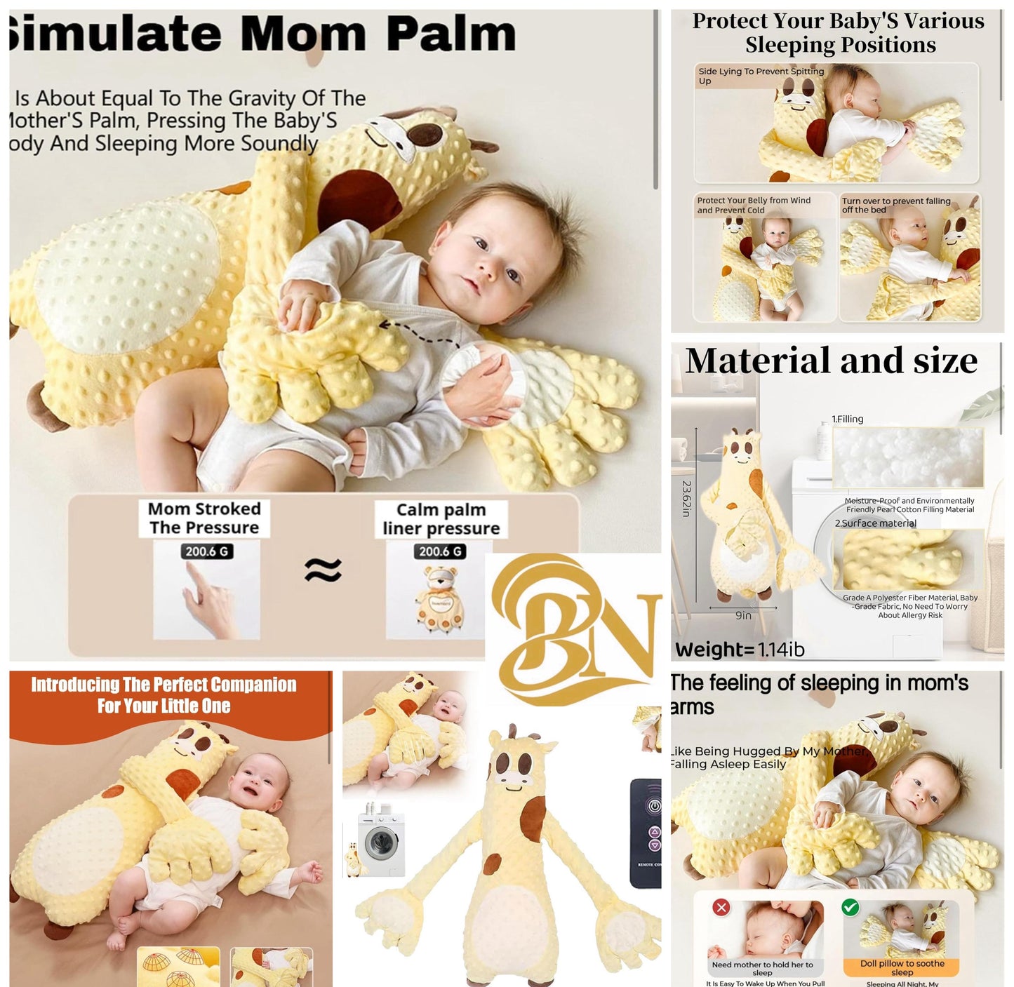 Baby Patter for Sleeping, 23 Inch Baby Startle Prevention Sleep Aid Companion, Baby Patting Sleeping Toy