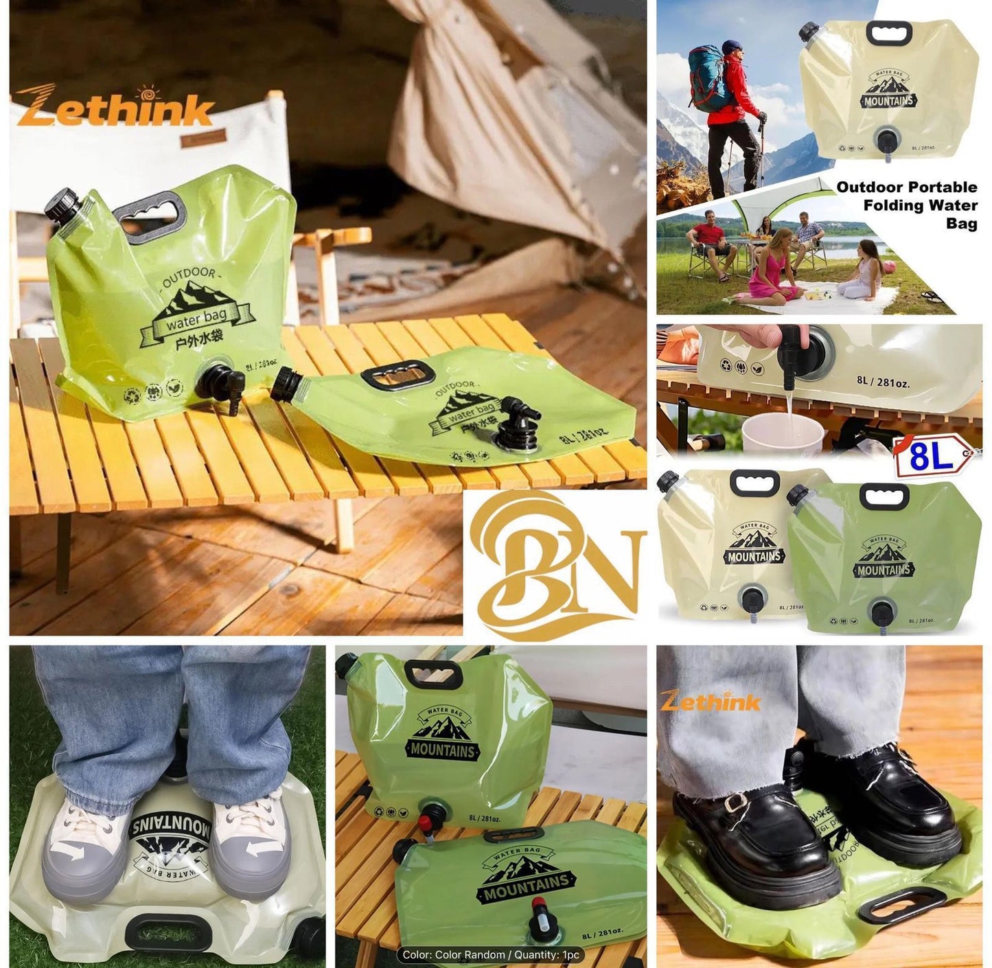8L Collapsible Water Container with Spigot - Durable, Portable PE Hydration Pack for Camping
