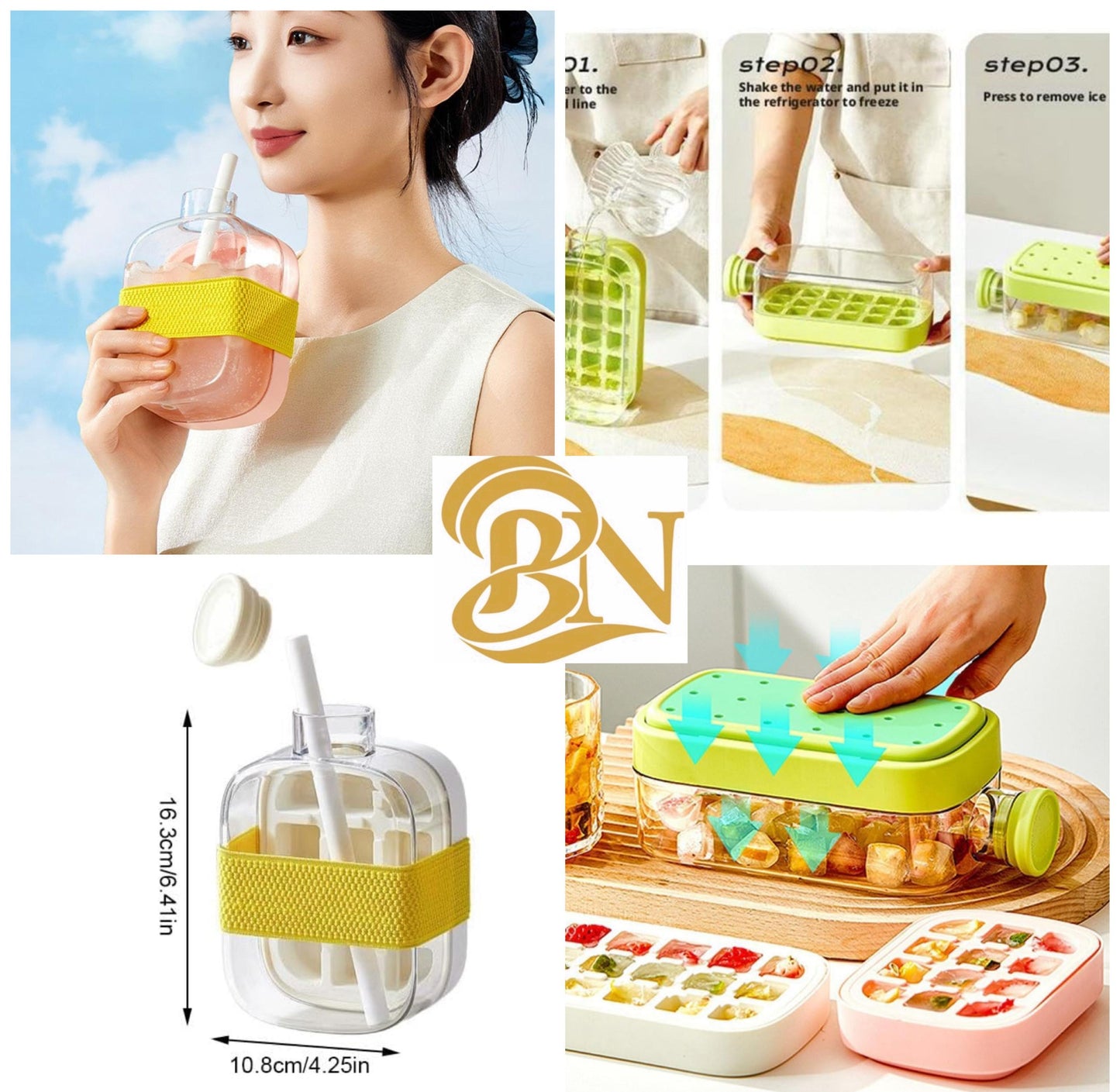 Zero Touch Press Ice Cube Mold, My Crush Cup Ice Cube