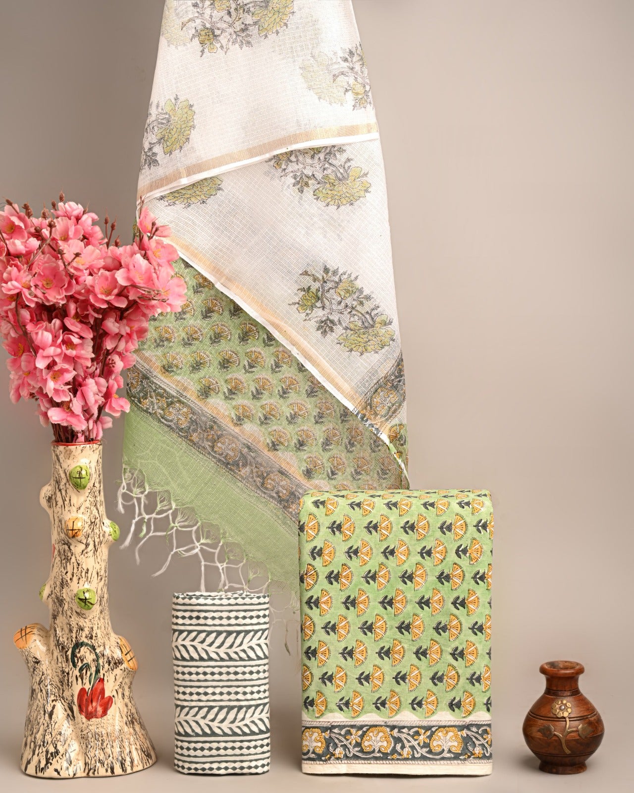 Dress Material -Pure Cotton Suit with Kota Doria Dupatta