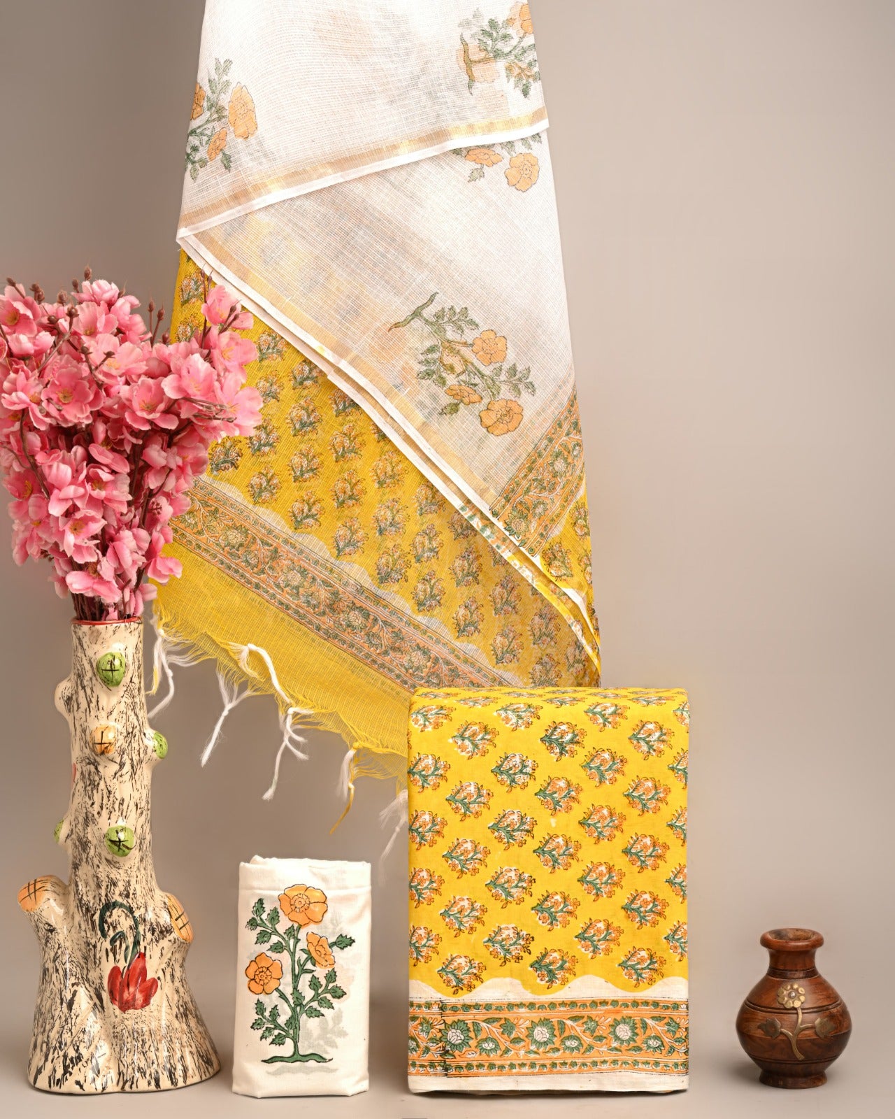 Dress Material -Pure Cotton Suit with Kota Doria Dupatta