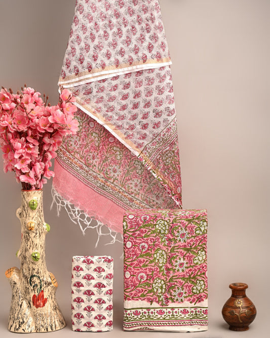 Dress Material -Pure Cotton Suit with Kota Doria Dupatta