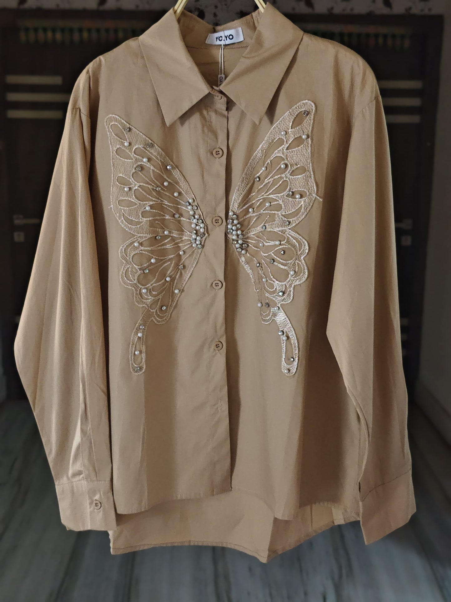 Liza Luxury Pearl Embedded Shirt ❤️