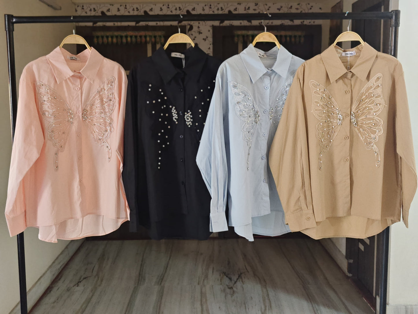 Liza Luxury Pearl Embedded Shirt ❤️