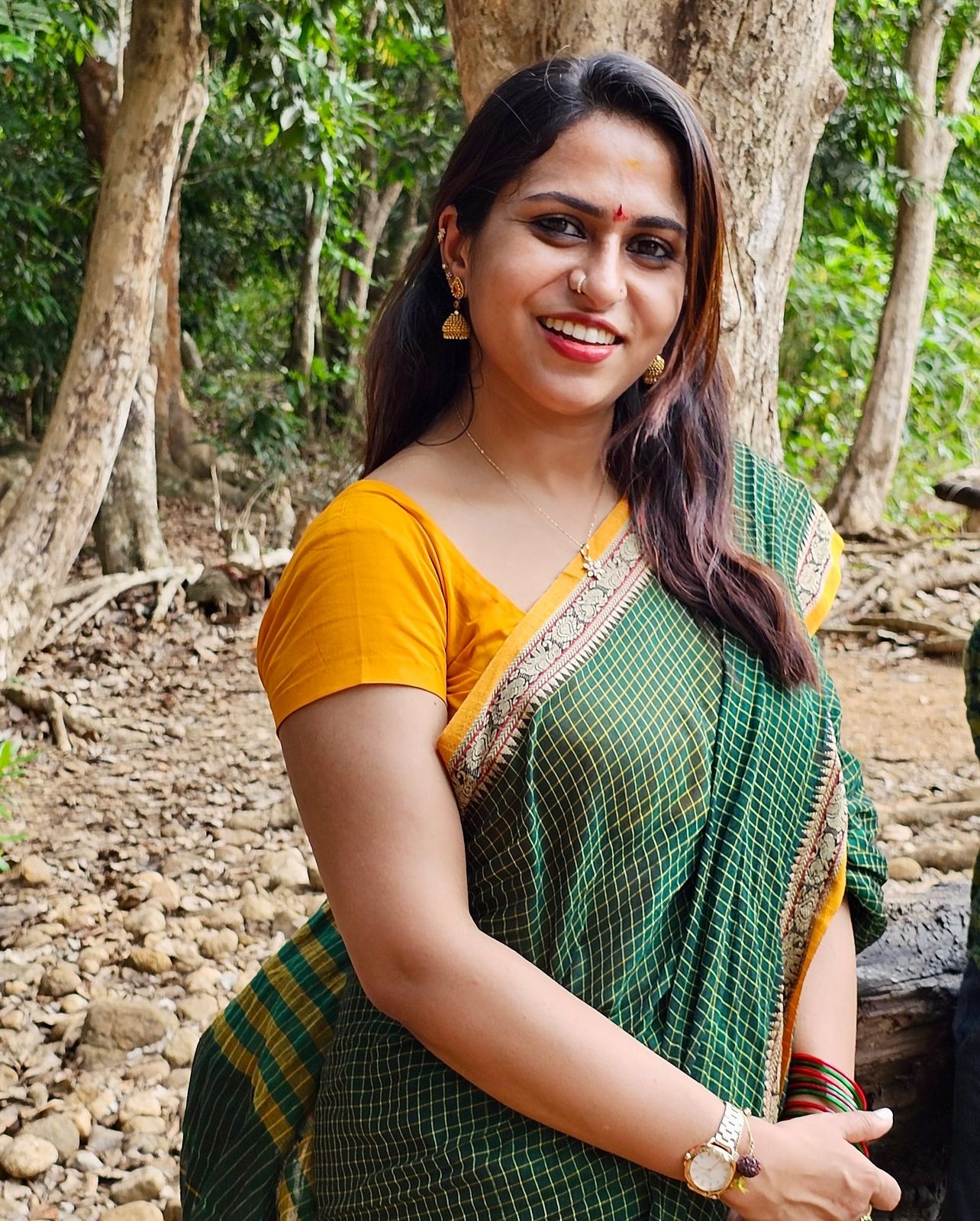 Chettinad 1000 checks elephant peacock mango border pure cotton saree