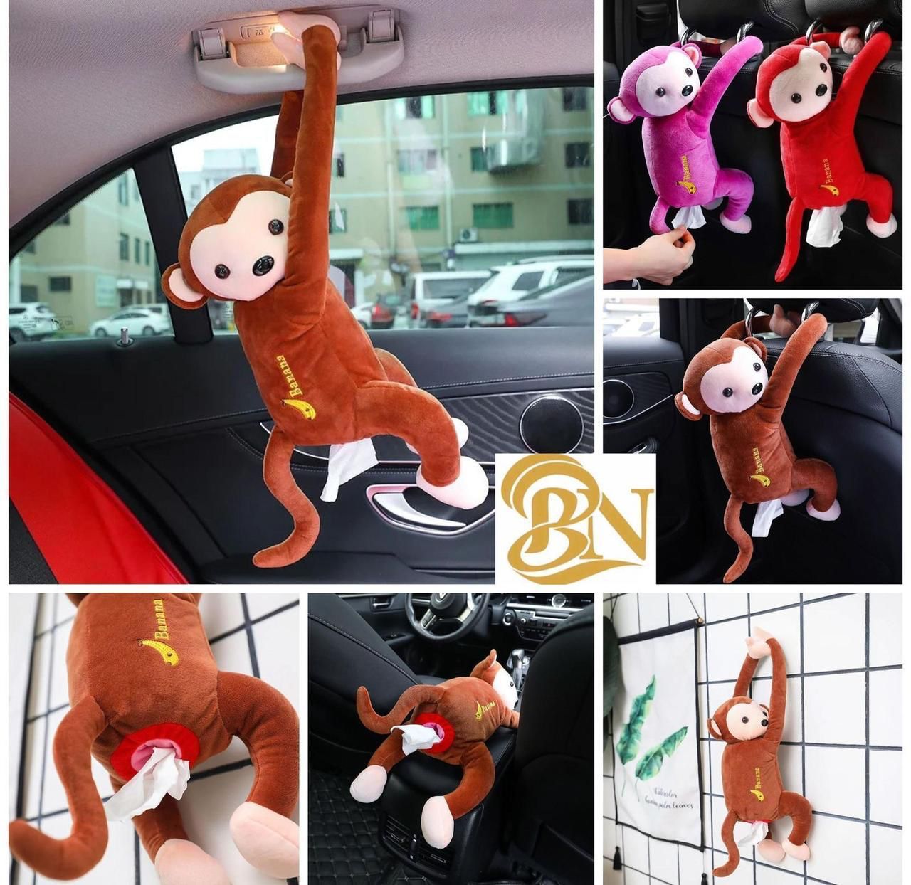 Creative Monkey Tissue Box Cartoon Tissue Cover Paper Holder Napkin Box Paper Storage for Car Home Bathroom