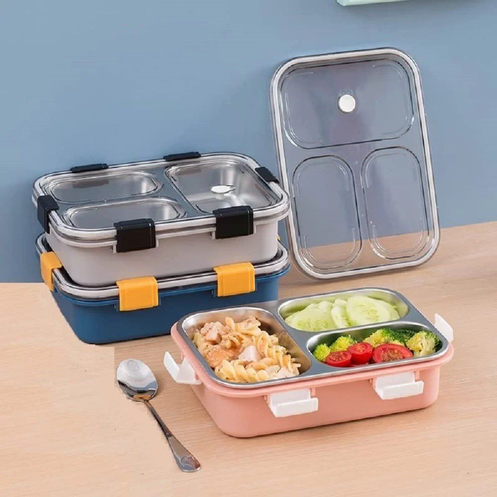 Stainless Steel 3 Compartments Lunch Box