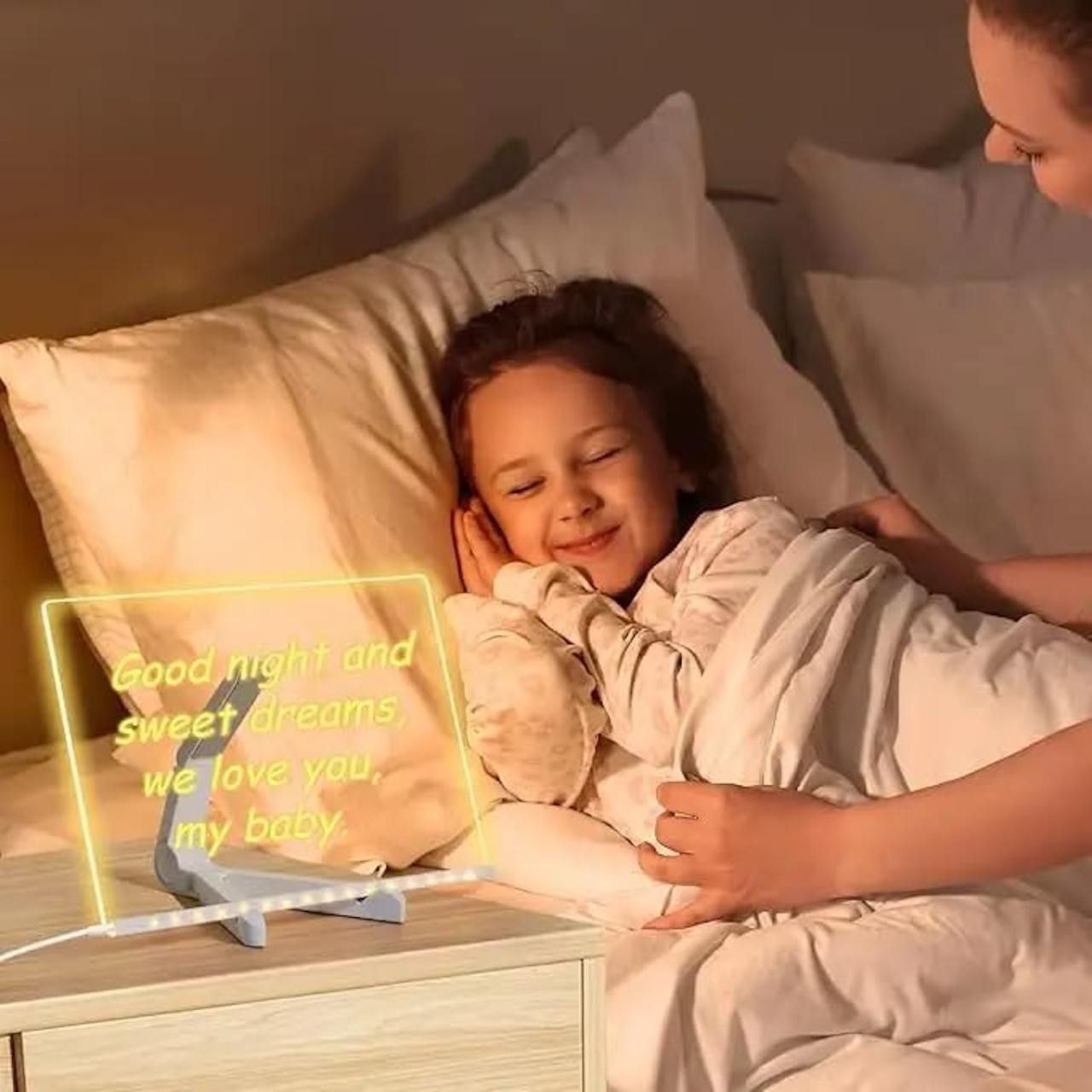LED Message Board | 3D Acrylic Writing Board with 7 Pen Lamp Light