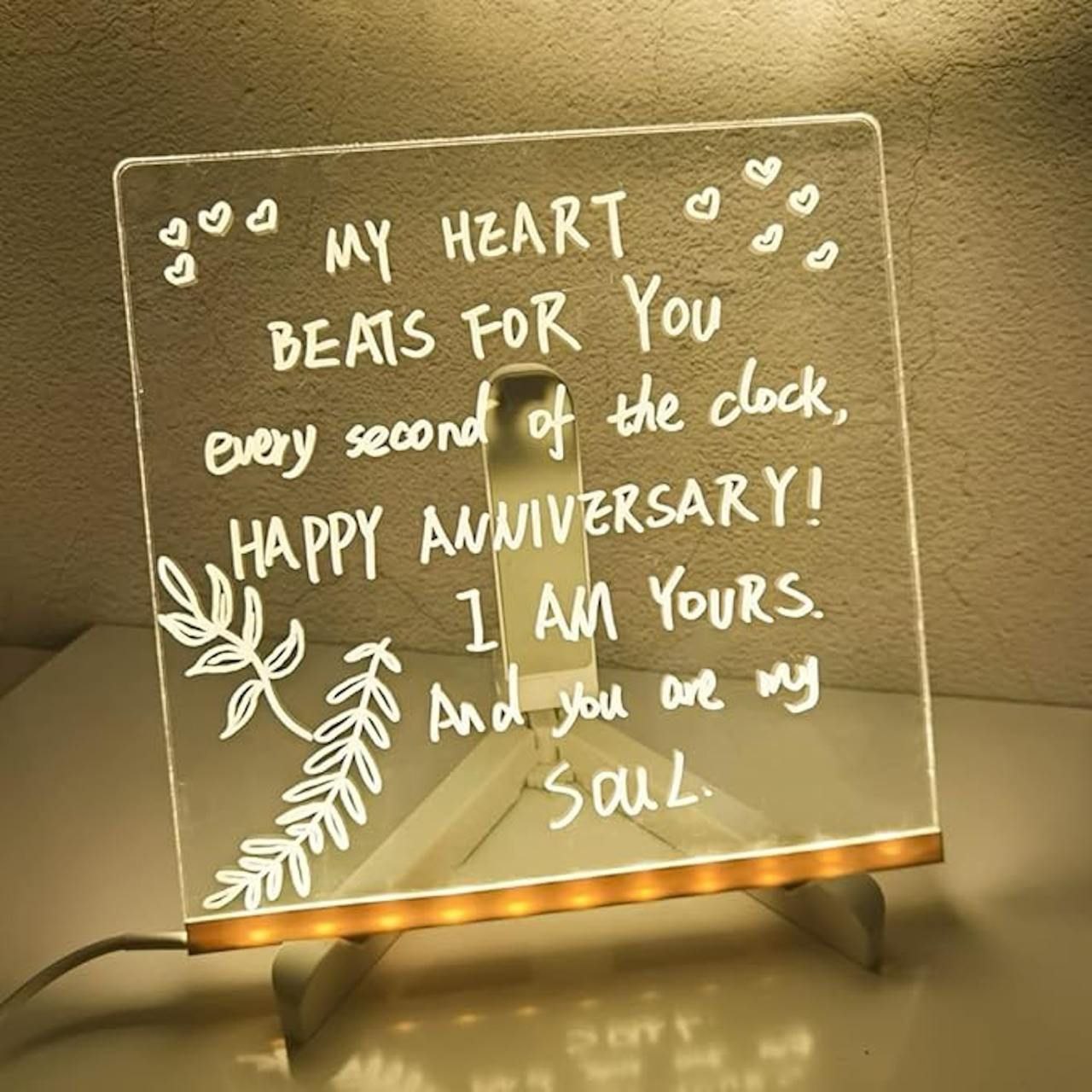 LED Message Board | 3D Acrylic Writing Board with 7 Pen Lamp Light