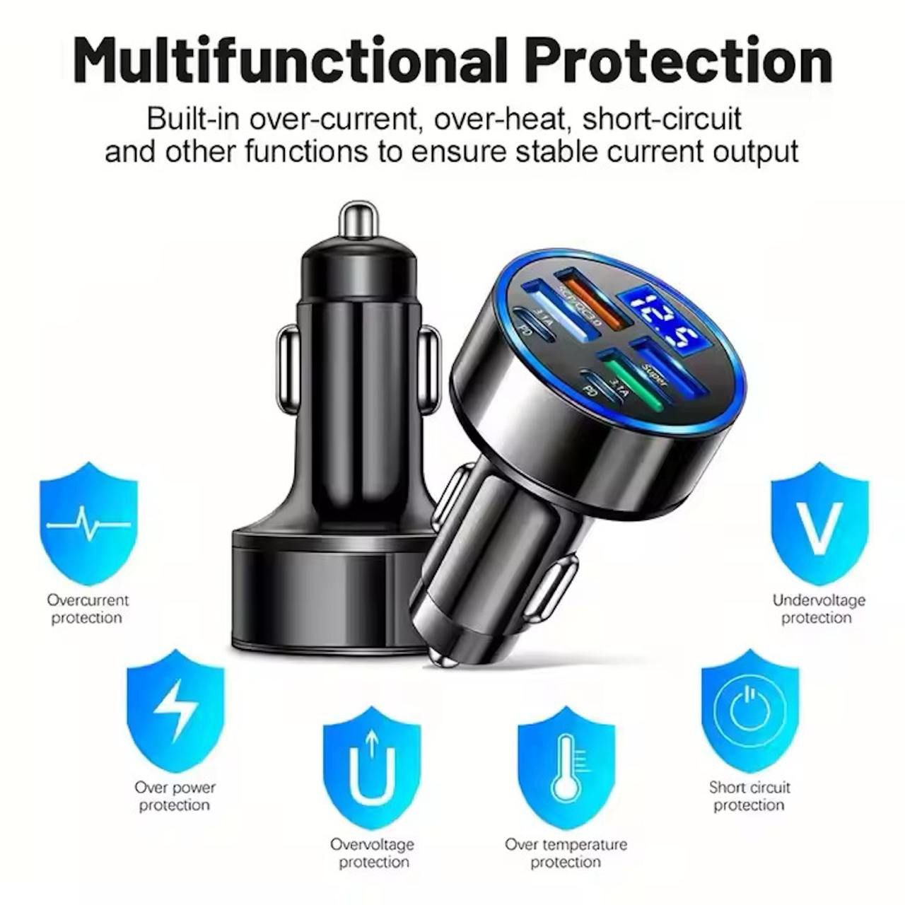 6 In 1 Car Charger | USB Car Charger