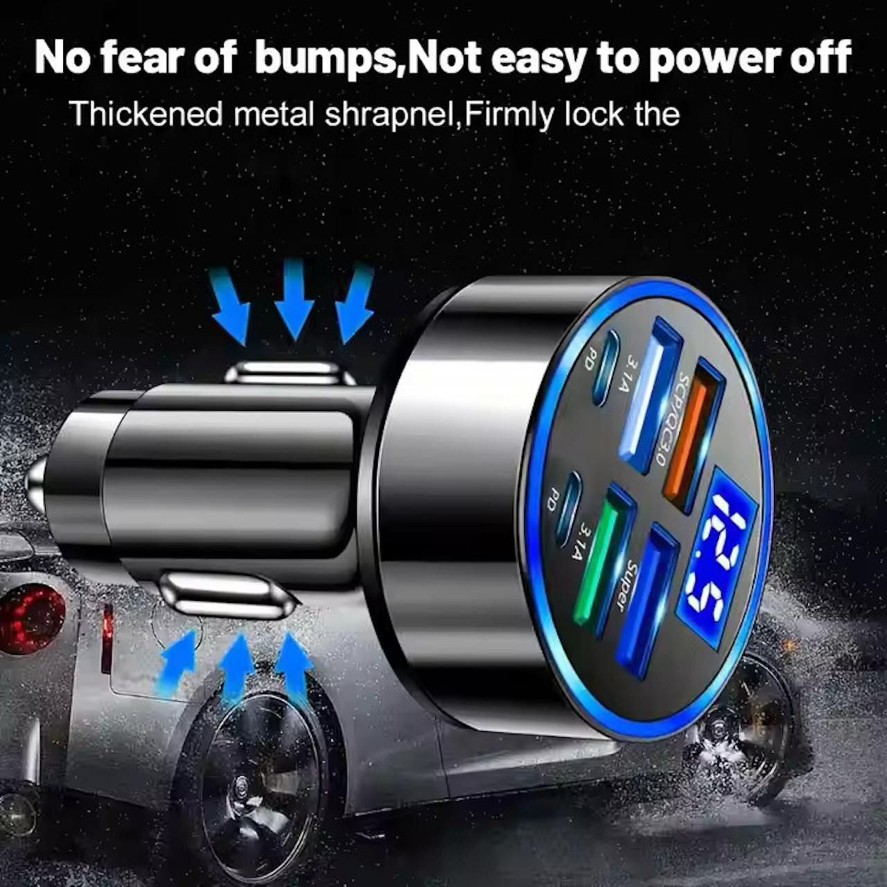 6 In 1 Car Charger | USB Car Charger