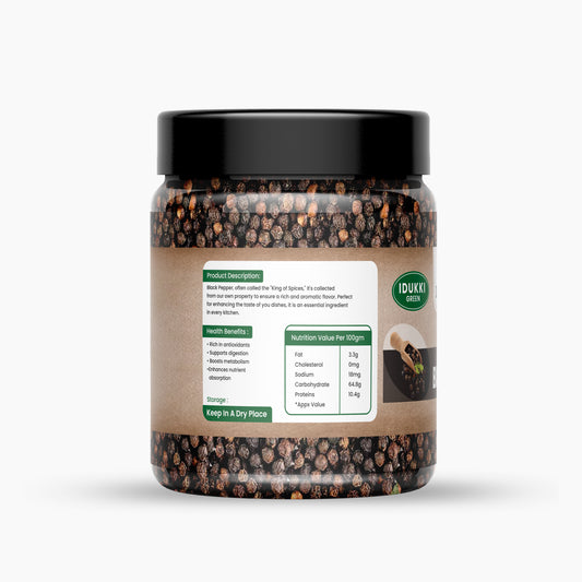 Land of Essence Black Pepper  | Whole Kaali Mirch | Preservative-Free | Bold & Aromatic