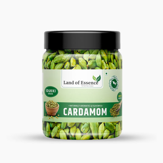 Land of Essence Premium Whole Green Cardamom | Bold Elaichi | No Artificial Colors