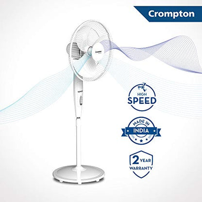 Crompton HighSpeed Torpedo 400 mm Pedestal Fan (Black)