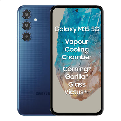 Samsung Galaxy M35 5G (Thunder Grey,6GB RAM,128GB Storage)| Corning Gorilla Glass Victus+| AnTuTu Score 595K+ | Vapour Cooling Chamber | 6000mAh Battery | 120Hz Super AMOLED Display| Without Charger