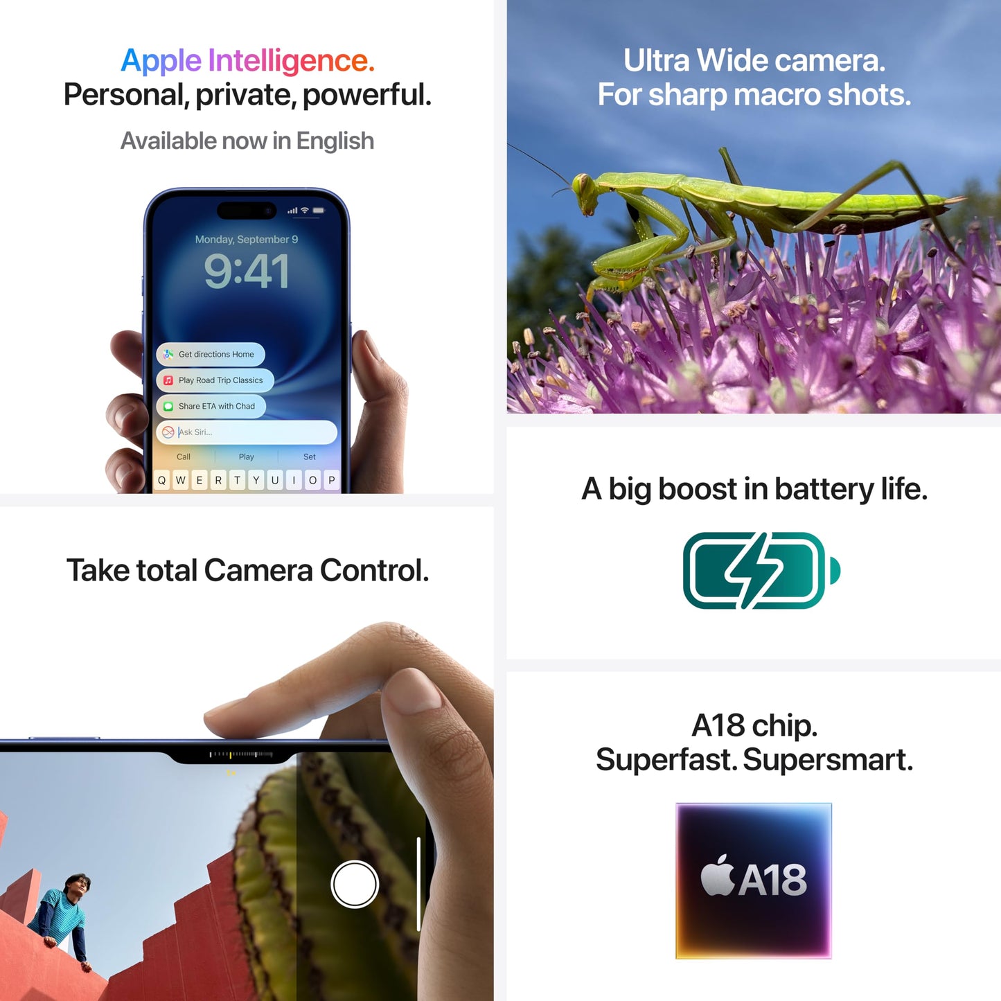 iPhone Plus 16 256 GB: 5G Mobile Phone with Camera Control, A18 Chip and a Big Boost in Battery Life. Works with AirPods; Teal