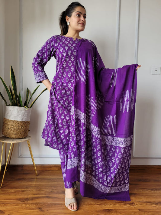 Pure Cotton Kurti Pant With Dupatta