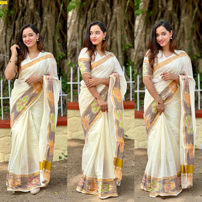 Pochampally kerala cotton saree