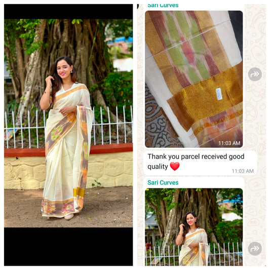 Pochampally kerala cotton saree