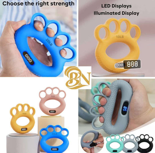 Silicone Washable Adjustable Hand Grip Finger Trainer Exercise Carpal Expander With Rechargeable &nbsp;Digital Counting Screen