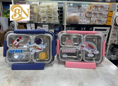 Astronaut &amp; Unicorn Lunch Box, 304 stainless steel material with wear resistant