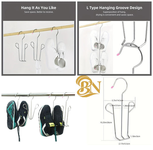 pack of 4 Stainless Steel Shoe Hanger Drying Rack