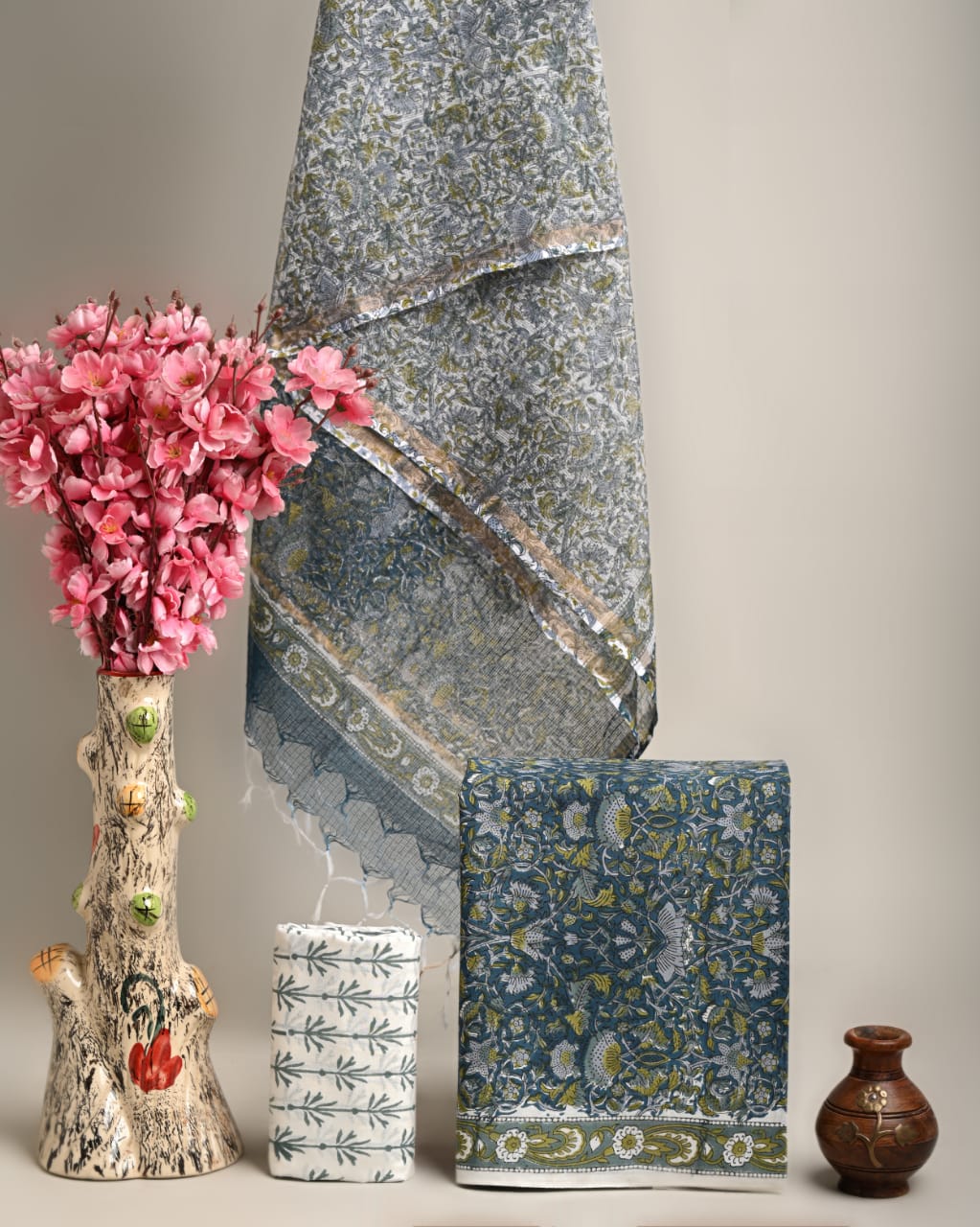 Dress Material -Pure Cotton Suit with Kota Doria Dupatta