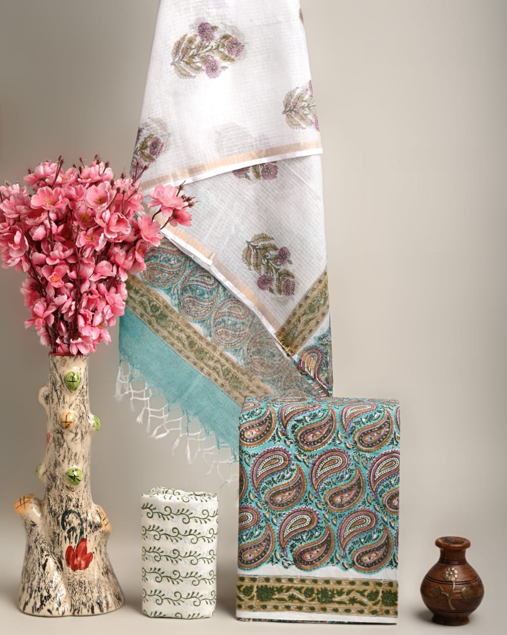 Dress Material -Pure Cotton Suit with Kota Doria Dupatta