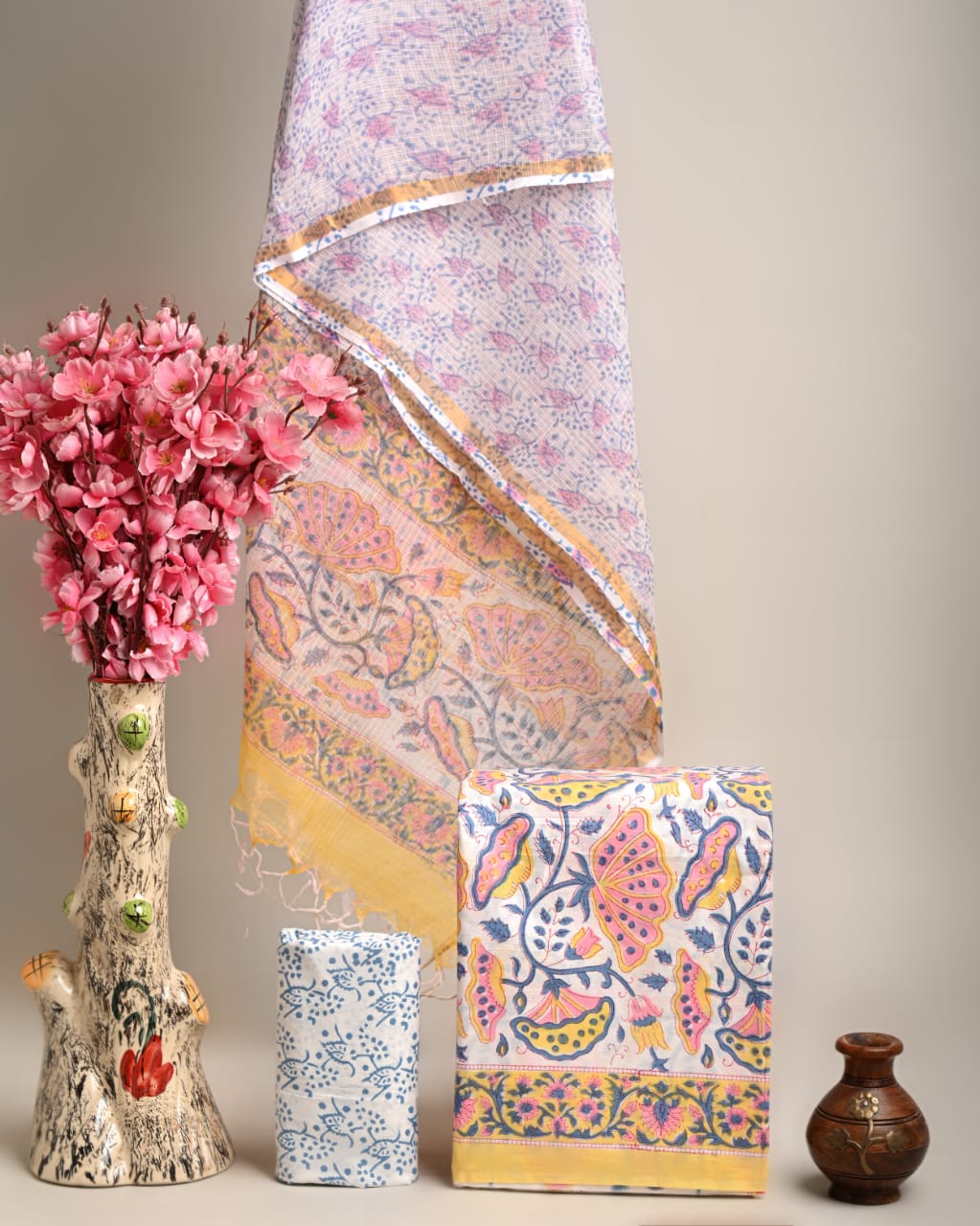 Dress Material -Pure Cotton Suit with Kota Doria Dupatta