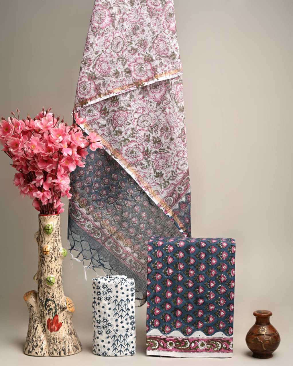 Dress Material -Pure Cotton Suit with Kota Doria Dupatta