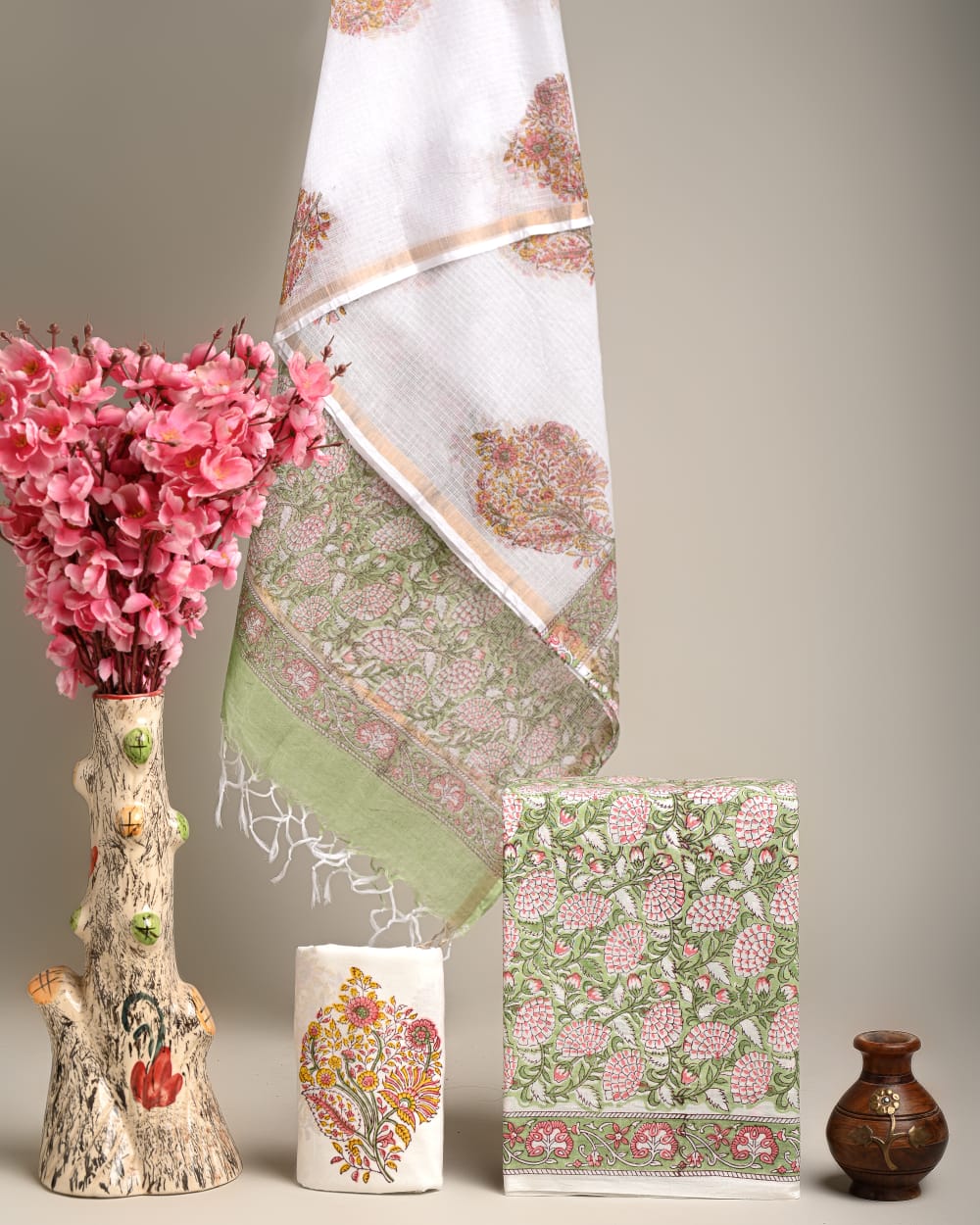 Dress Material -Pure Cotton Suit with Kota Doria Dupatta