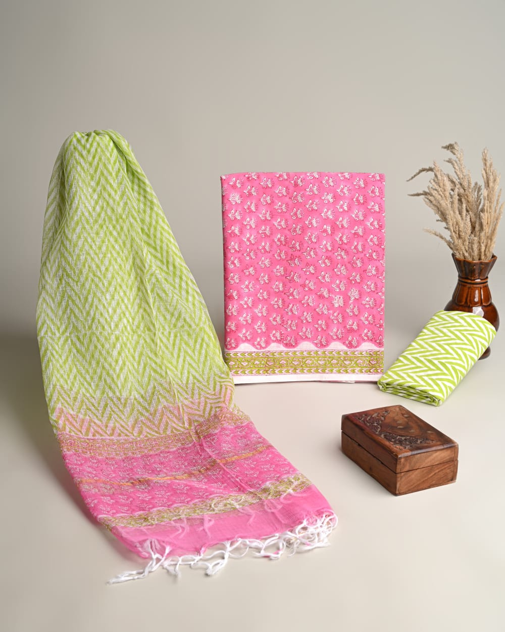 Dress Material -Pure Cotton Suit with Kota Doria Dupatta