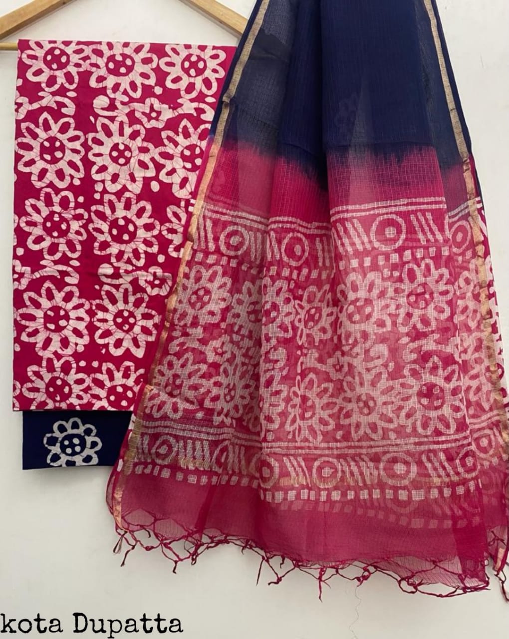 Dress Material -Pure Cotton Suit with Kota Doria Dupatta