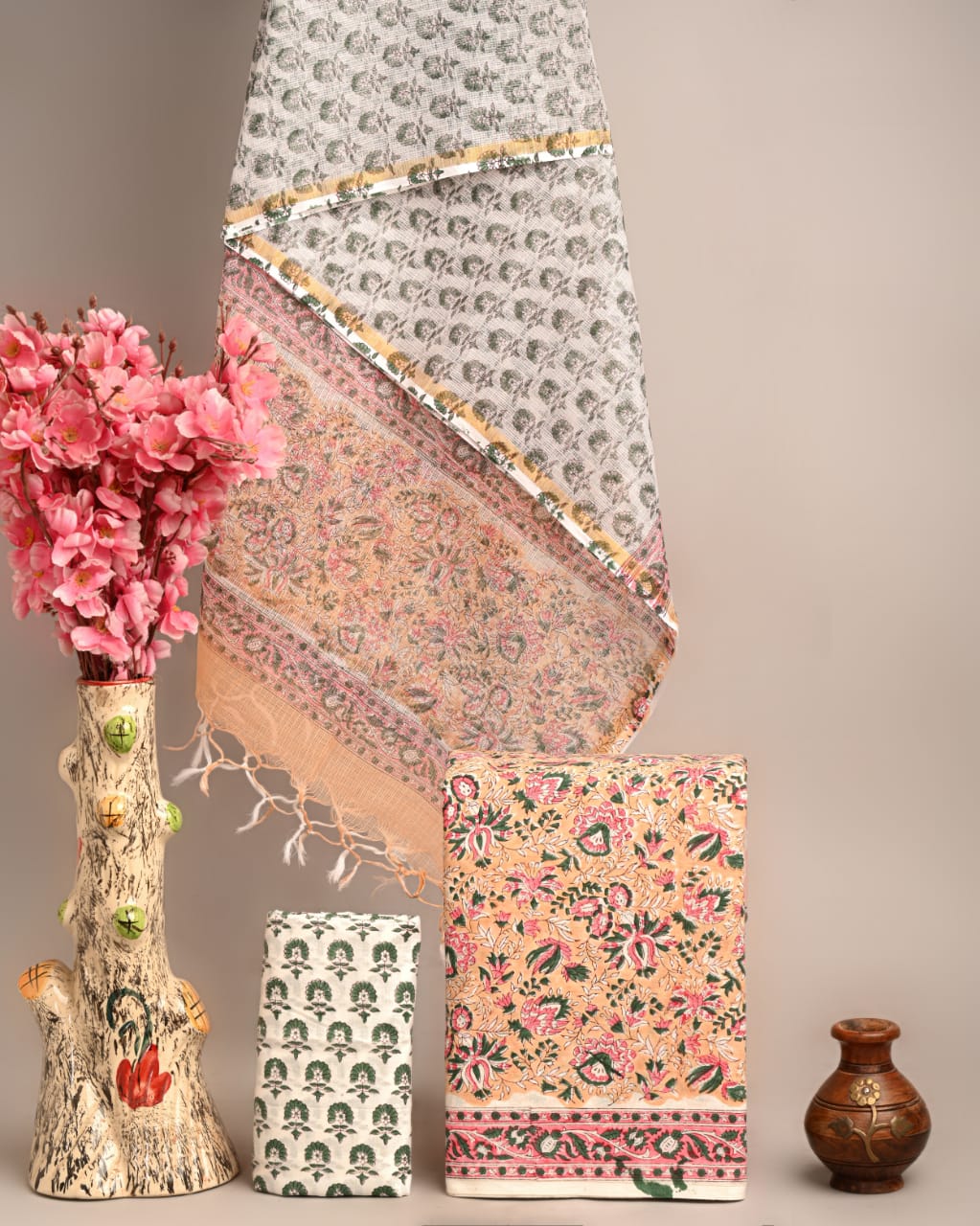 Dress Material -Pure Cotton Suit with Kota Doria Dupatta