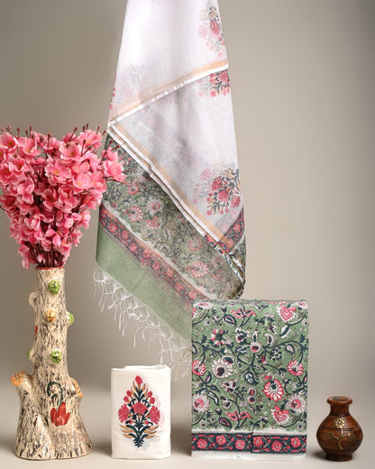Dress Material -Pure Cotton Suit with Kota Doria Dupatta