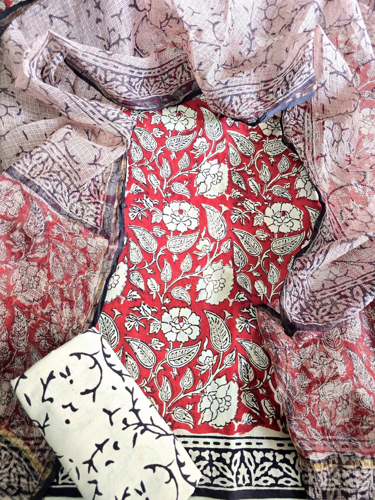 Dress Material -Pure Cotton Suit with Kota Doria Dupatta
