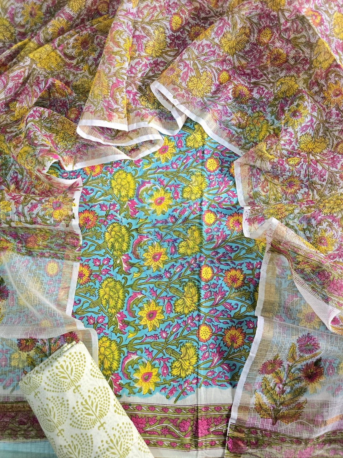 Dress Material -Pure Cotton Suit with Kota Doria Dupatta