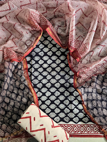 Dress Material -Pure Cotton Suit with Kota Doria Dupatta