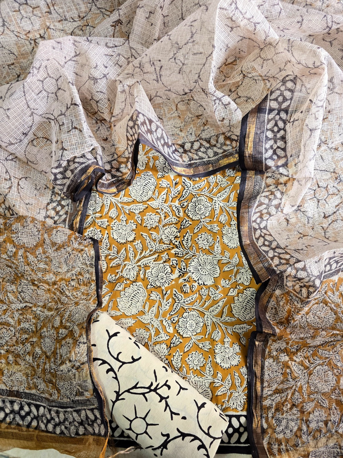 Dress Material -Pure Cotton Suit with Kota Doria Dupatta