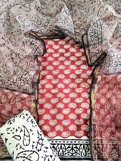 Dress Material -Pure Cotton Suit with Kota Doria Dupatta