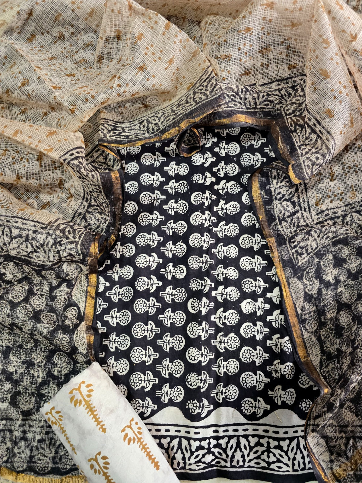 Dress Material -Pure Cotton Suit with Kota Doria Dupatta